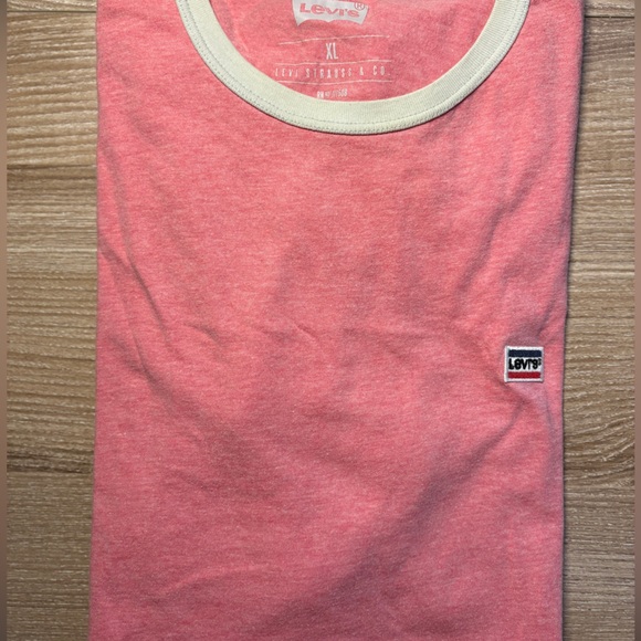 Levi's Coral T-Shirt with Ivory Trim - Picture 1 of 3
